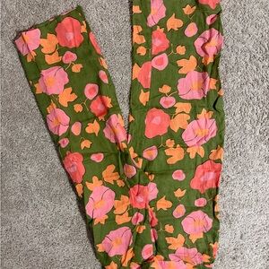 Magaschoni Green and Pink Floral Pants